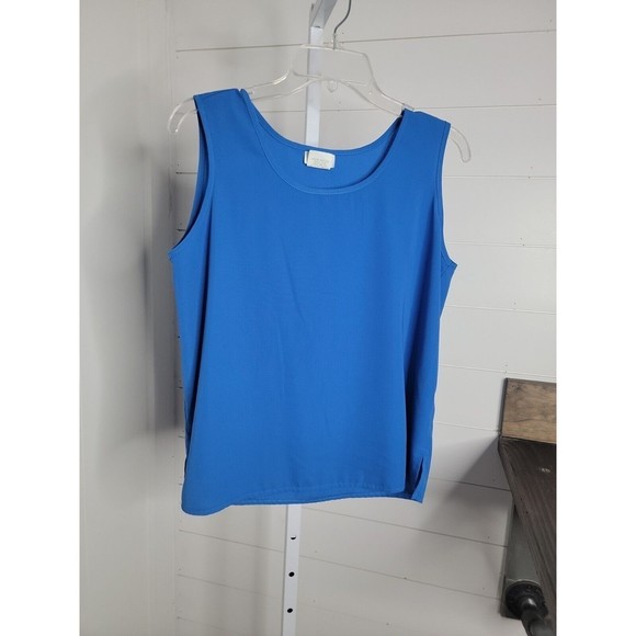 Regal Vintage Top & Pull On Elastic Waist Crop Pants Outfit Set ~ Sz PL ~ Blue - Picture 4 of 7